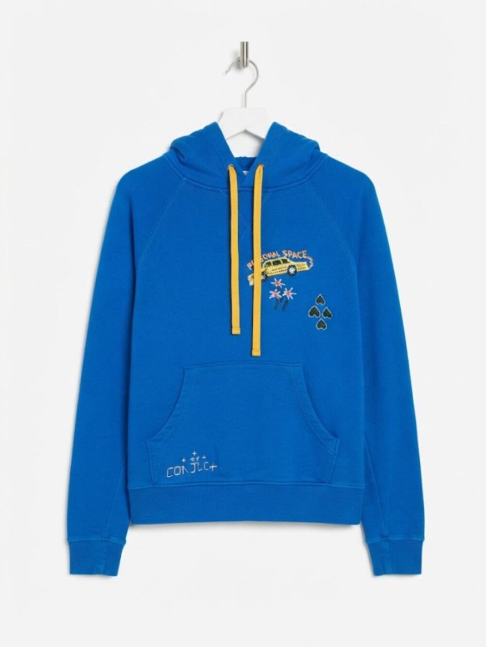 MOTHER The Pullover Hoodie in Royal Blue -Fits XS/S/M- Embroidered-MSRP $245